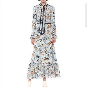 BCBGMaxAzria Dress Maxi Blue Liberty Dress